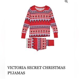 Victoria's Secret Fair Isle Print Thermal Pajamas 2pcs Set Size Large